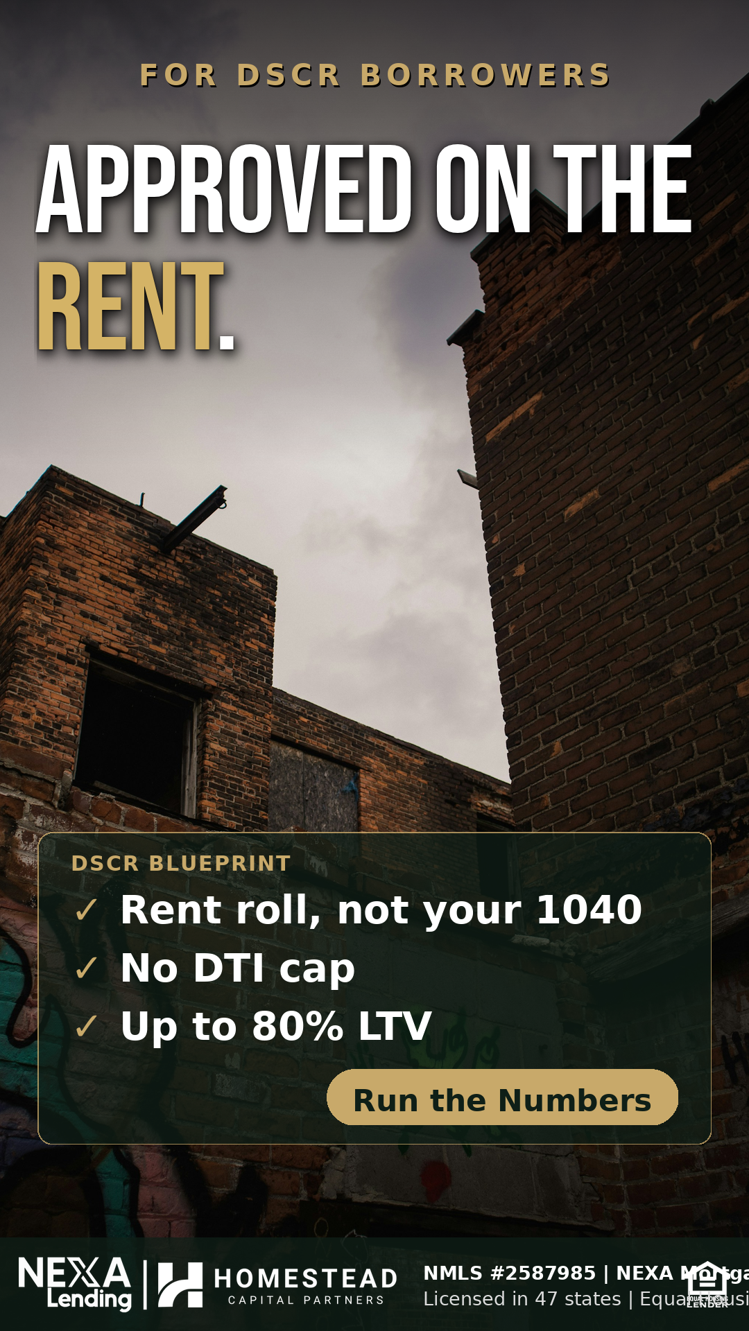 DSCR loan approved on rent