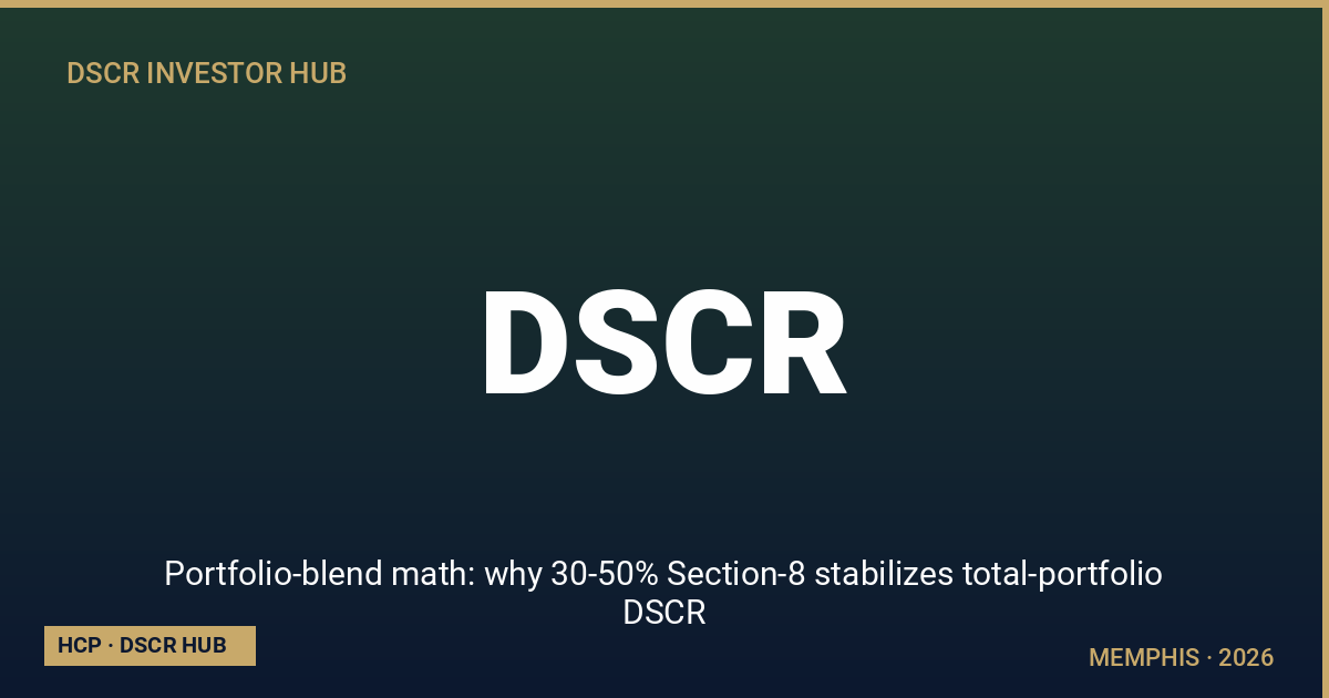 Portfolio-blend math: why 30-50% Section-8 stabilizes total-portfolio DSCR — Memphis DSCR strategy 2026 from Homestead Capital Partners