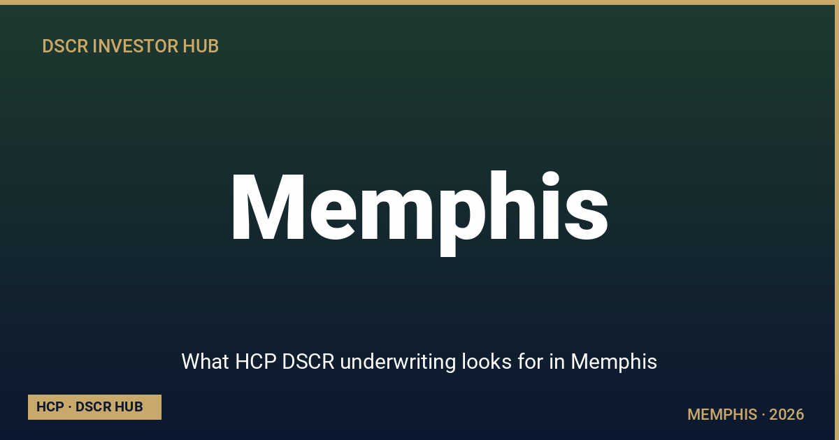 What HCP DSCR underwriting looks for in Memphis — Memphis DSCR strategy 2026 from Homestead Capital Partners
