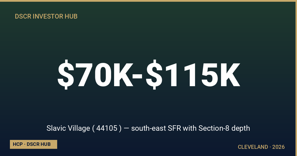 Slavic Village ( 44105 ) — south-east SFR with Section-8 depth — Cleveland DSCR strategy 2026 from Homestead Capital Partners
