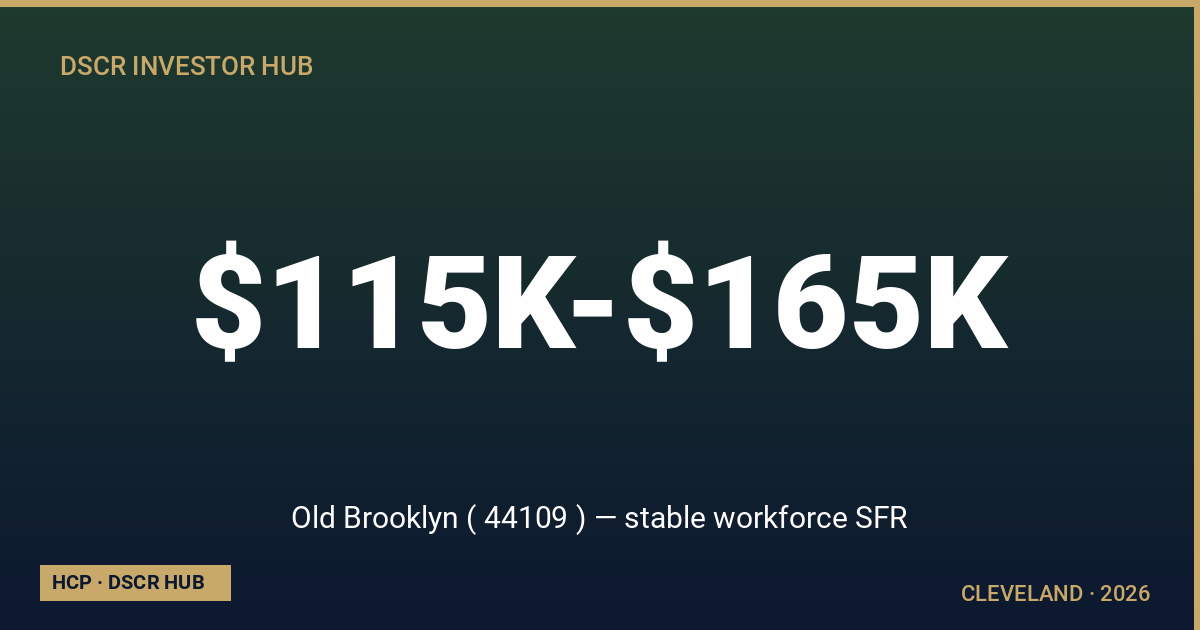 Old Brooklyn ( 44109 ) — stable workforce SFR — Cleveland DSCR strategy 2026 from Homestead Capital Partners