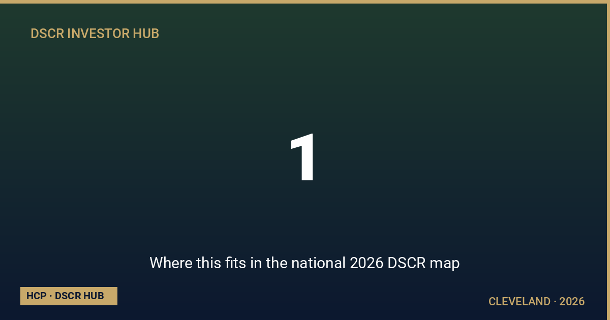 Where this fits in the national 2026 DSCR map — Cleveland DSCR strategy 2026 from Homestead Capital Partners